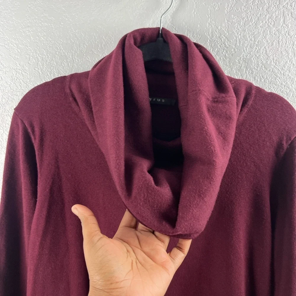 Cyrus Women’s Deep Burgundy Cowl Neck Sweater Sz 1X Fall winter Wear Cozy Comfy